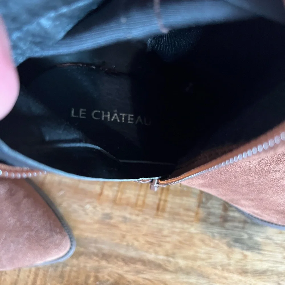 le chateau Women's Brown Faux Suede Over the Knee Boots - Picture 3 of 8